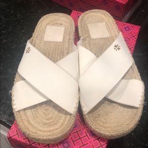 Tory Burch ivory espadrille. Used